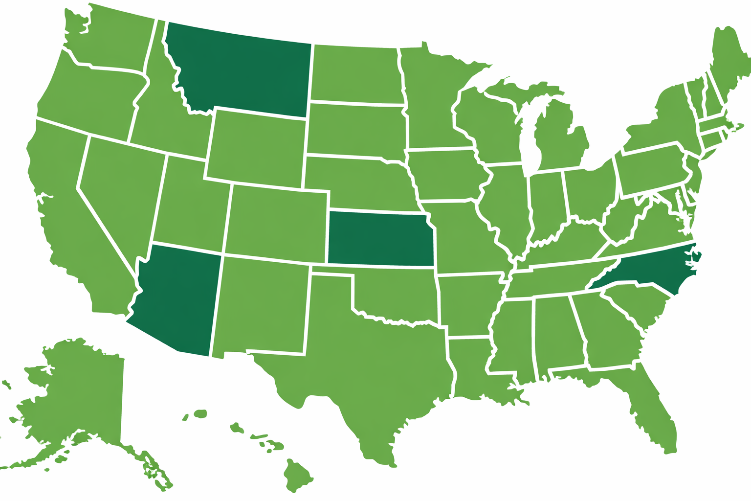 Map showing available Bark & Mane franchise territories across the United States with color-coded availability